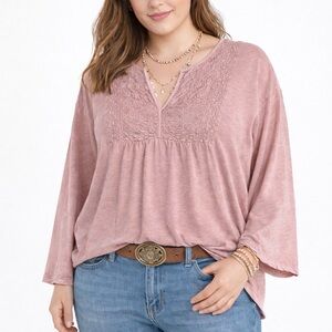 Cynthia Rowley Dusty Pink Lace Blouse